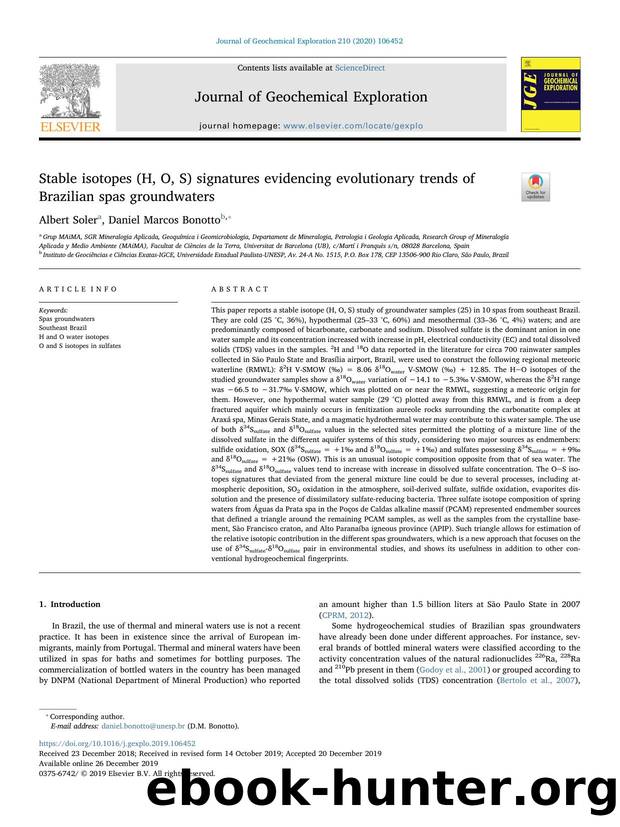 Stable isotopes (H, O, S) signatures evidencing evolutionary trends of Brazilian spas groundwaters by Albert Soler & Daniel Marcos Bonotto