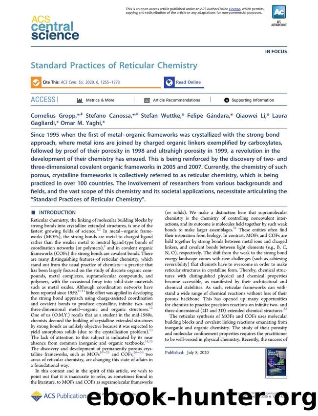Standard Practices of Reticular Chemistry by unknow
