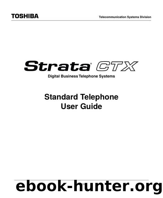 Standard Telephone User Guide by Toshiba TSD