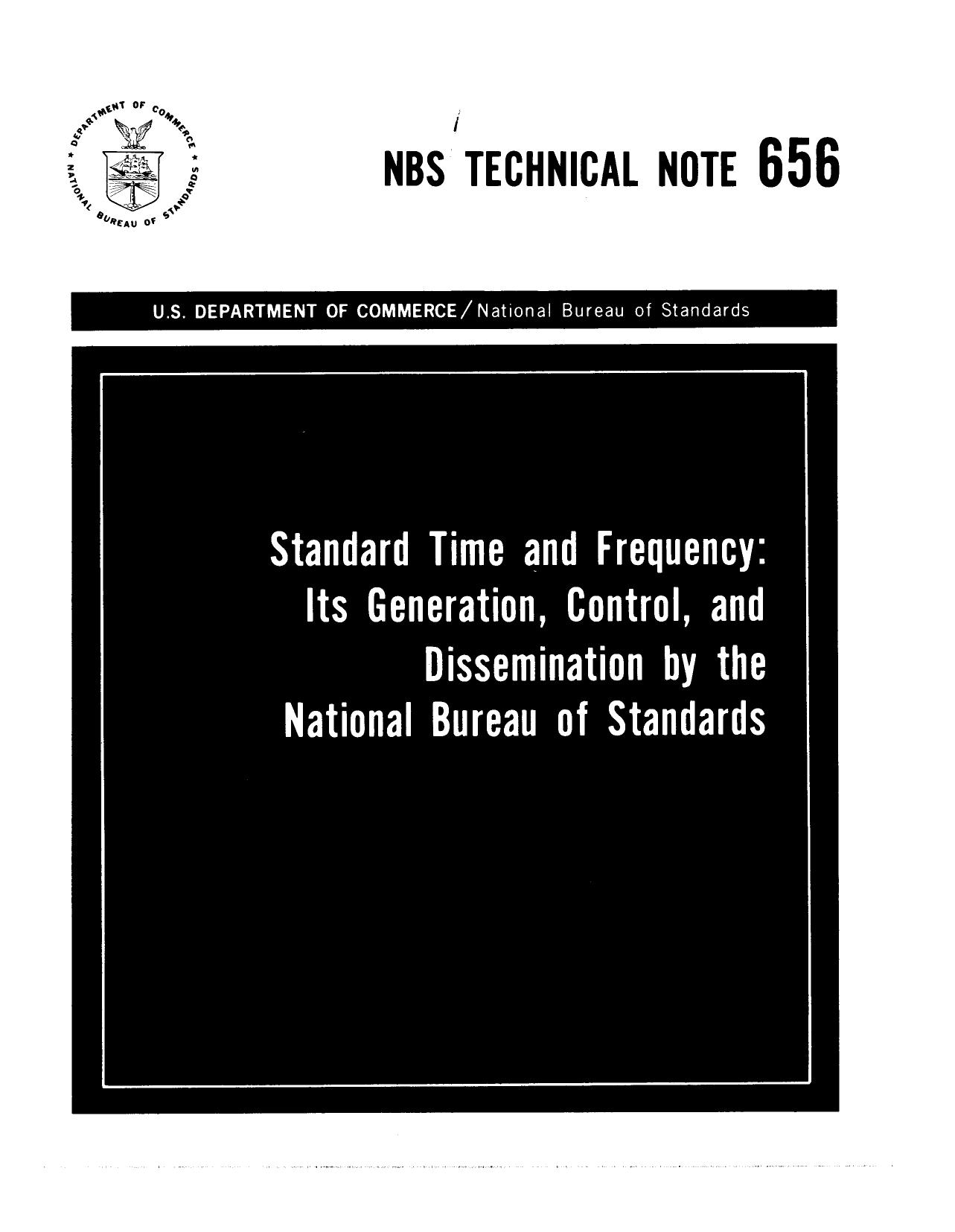 Standard Time and Frequency: Its Generation, Control, and Dissemination by the National Bureau of Standards by John B. Milton