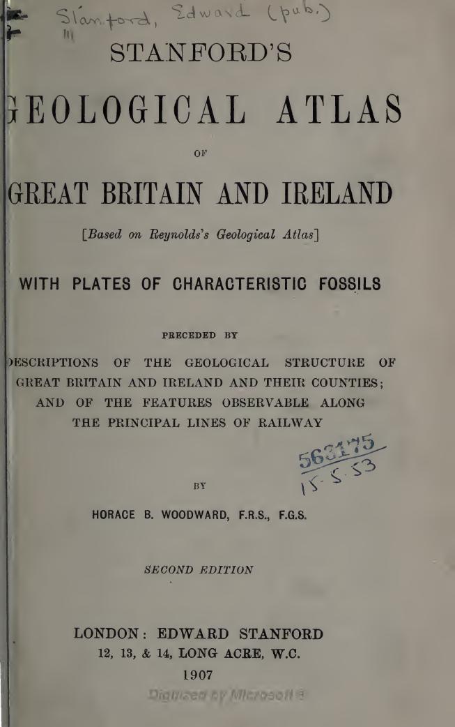 Stanford Geological Atlas Of Great Britain And Ireland -1907 by John Warry