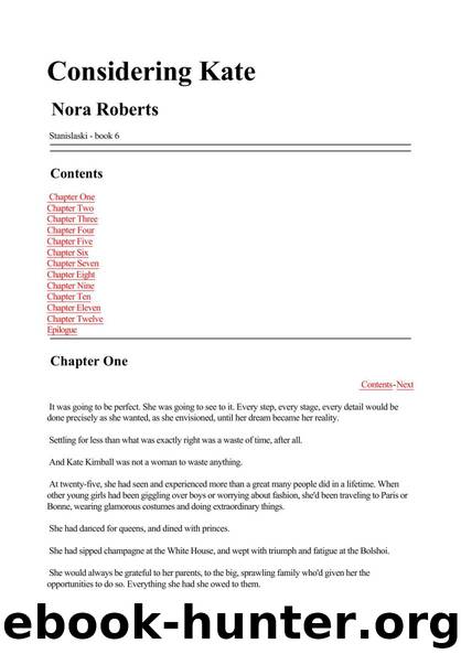 Stanislaskis - 06 - Considering Kate by Nora Roberts