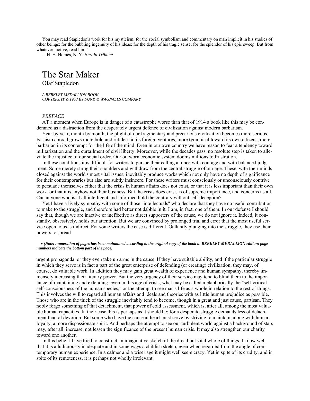Star Maker by Olaf Stapledon
