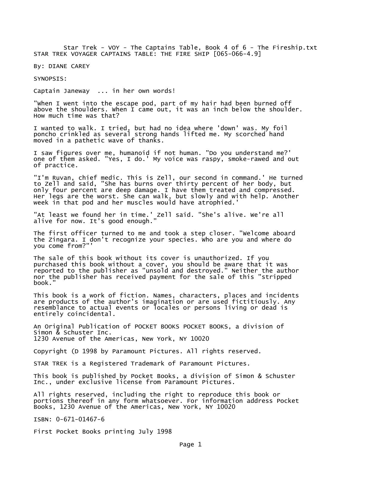 Star Trek - VOY - The Captains Table, Book 4 of 6 - The Fireship.txt - Notepad by Unknown