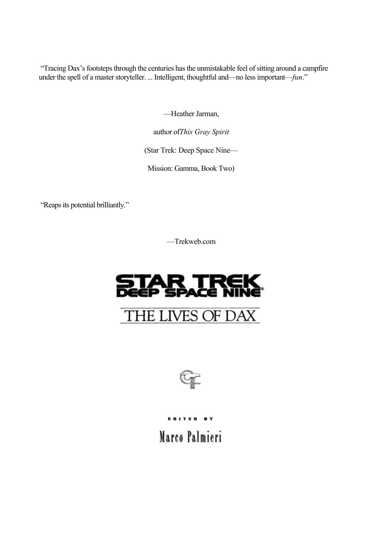 Star Trek Deep Space 9 The Lives of Dax by Unknown
