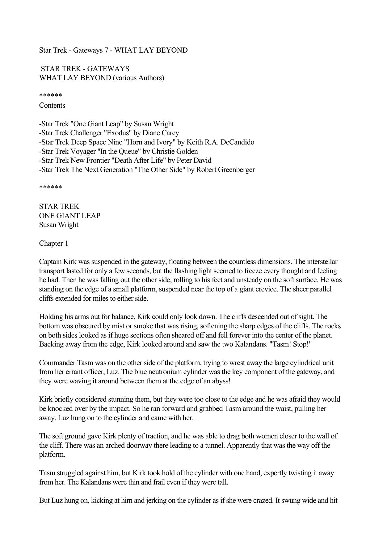 Star Trek Gateways 7 Short Stories What Lay Beyond V10 by Unknown