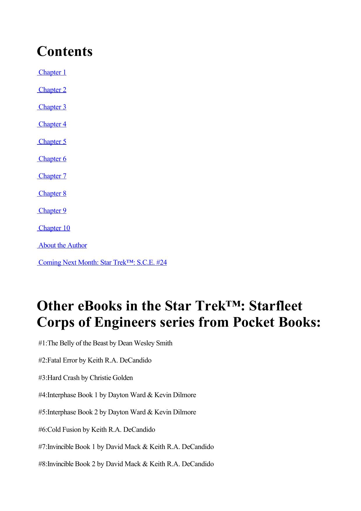 Star Trek Sce 23 Wildfire Bk 1 by Unknown