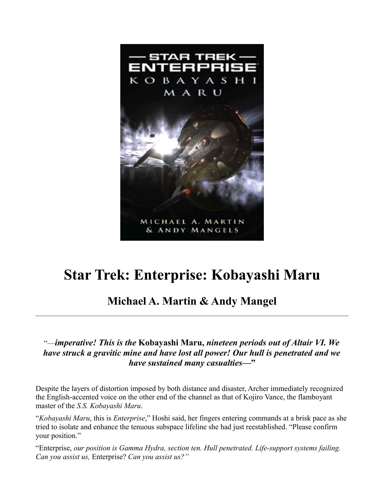 Star Trek: Enterprise: Kobayashi Maru (Star Trek : Enterprise) by Michael A. Martin Andy Mangels