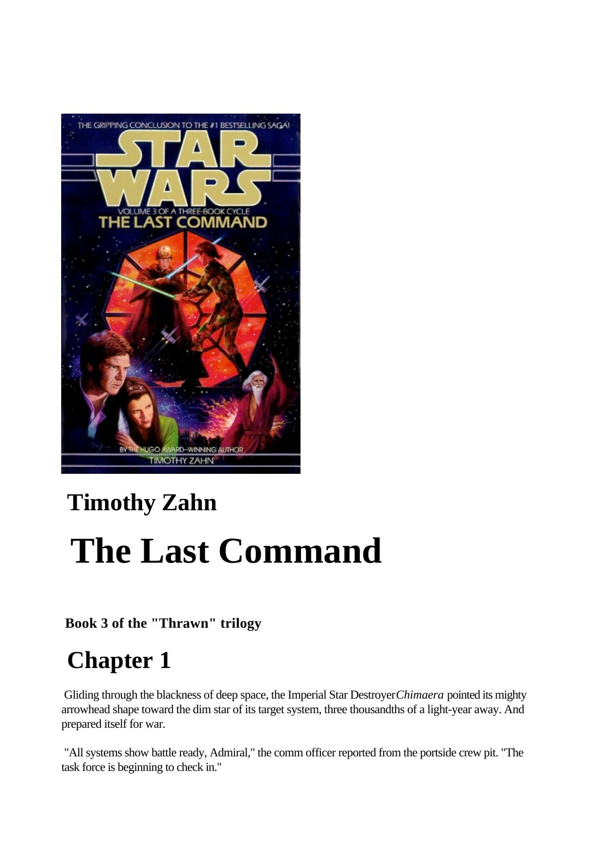 Star Wars Thrawn Trilogy 03 The Last Command by Timothy Zahn by Unknown
