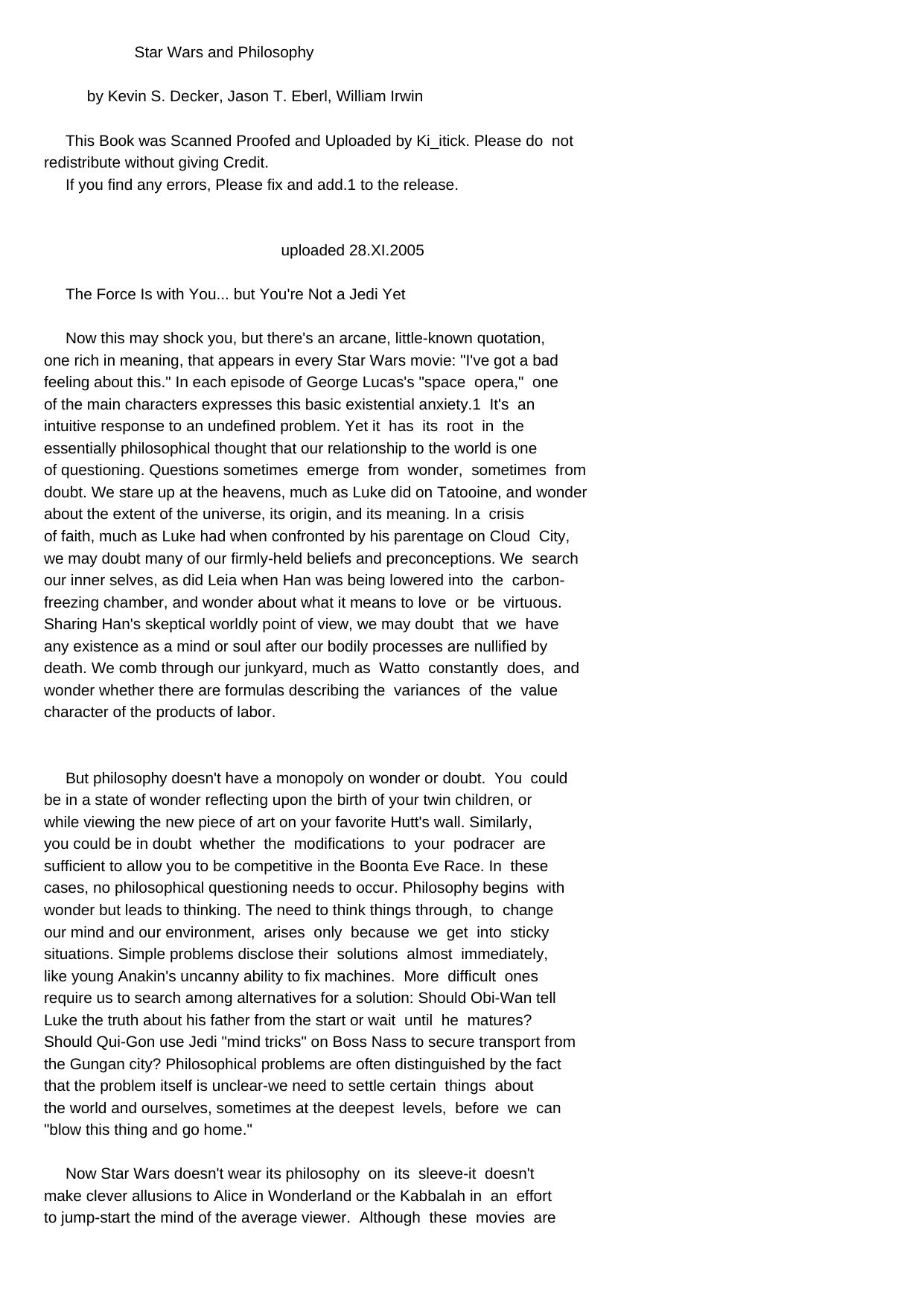 Star Wars and Philosophy by PDFZilla