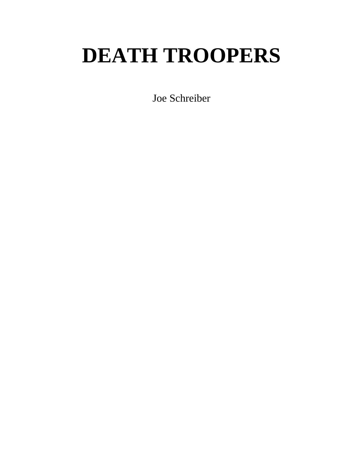 Star Wars: Death Troopers by Joe Schreiber