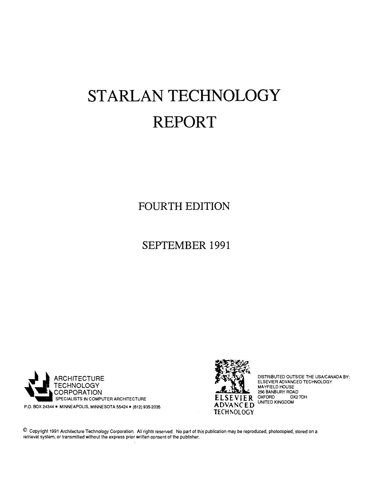 Star: LAN Technology Report by Architecture Technology Corp. (Auth.)