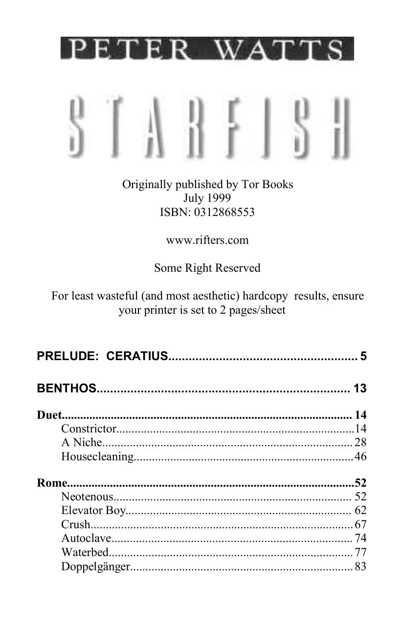 Starfish by Peter Watts