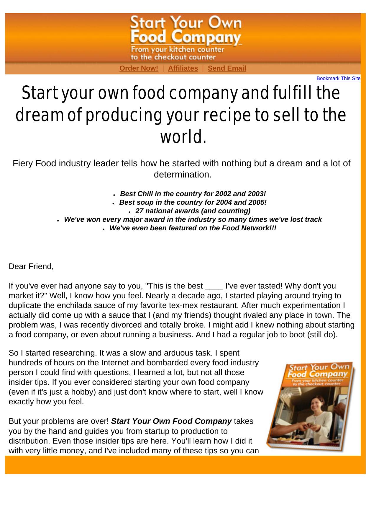 Start Your Own Food Company. by Best of Kuszter's Collection