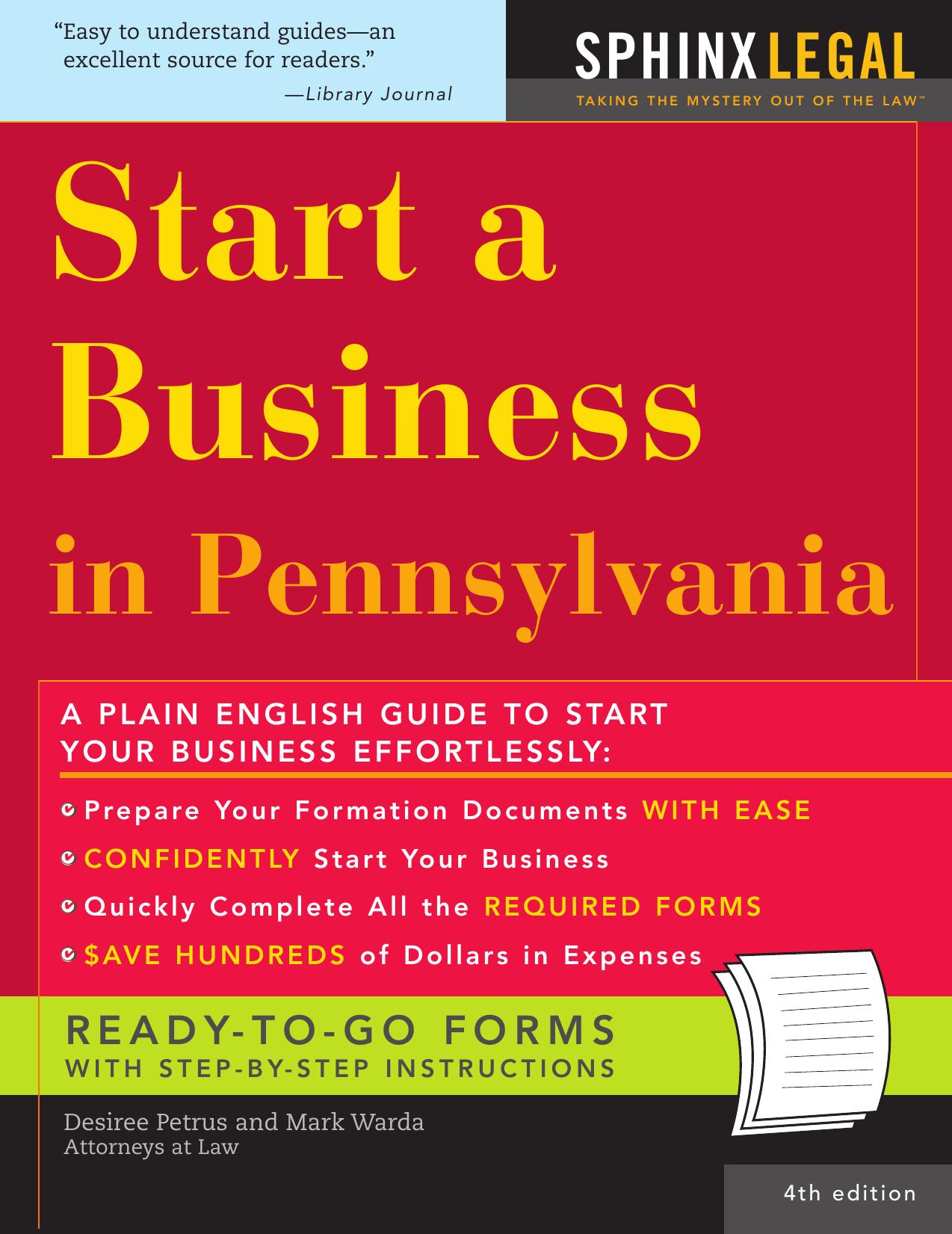 Start a Business in Pennsylvania, 4e (How to Start a Business in Pennsylvania) by Warda Petrus