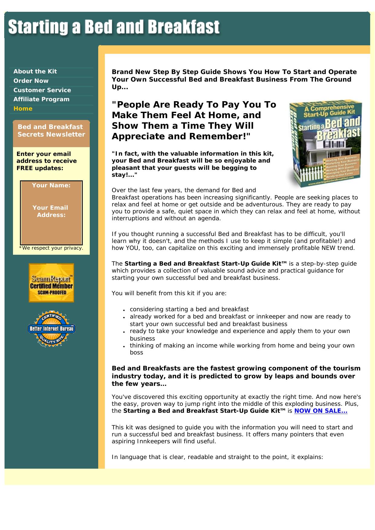 Starting A Bed And Breakfast. by Best of Kuszter's Collection