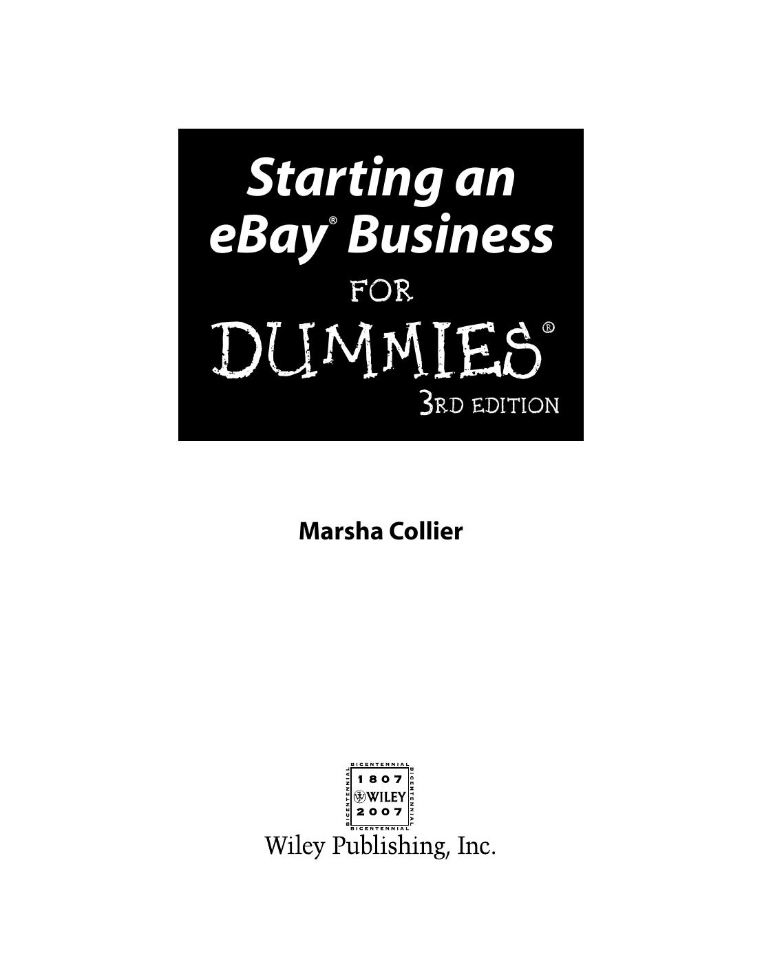 Starting an eBay Business for Dummies by Marsha Collier