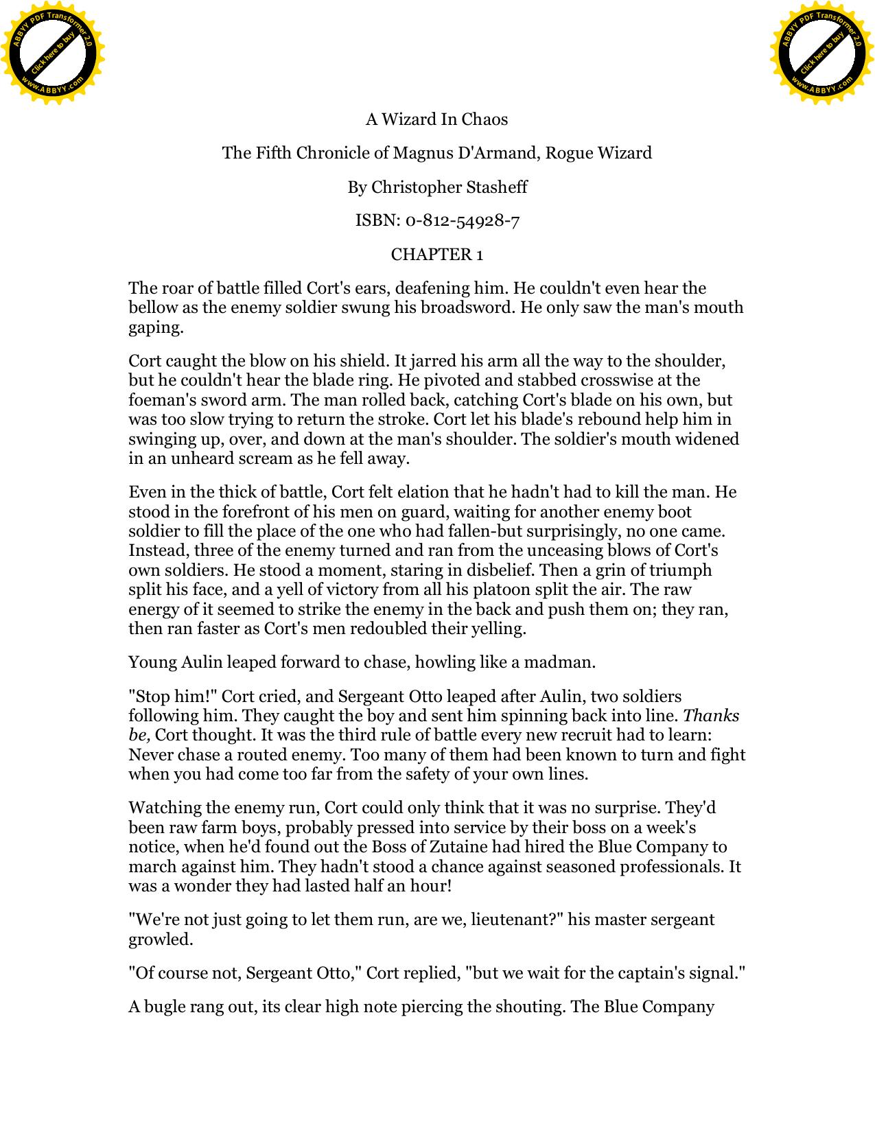 Stasheff, Christopher - Rogue Wizard 06 - A Wizard in Chaos by Stasheff Christopher
