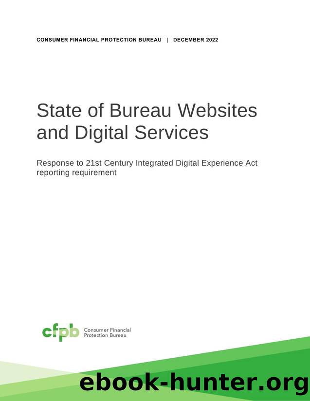 State of Bureau Websites and Digital Services by Consumer Financial Protection Bureau