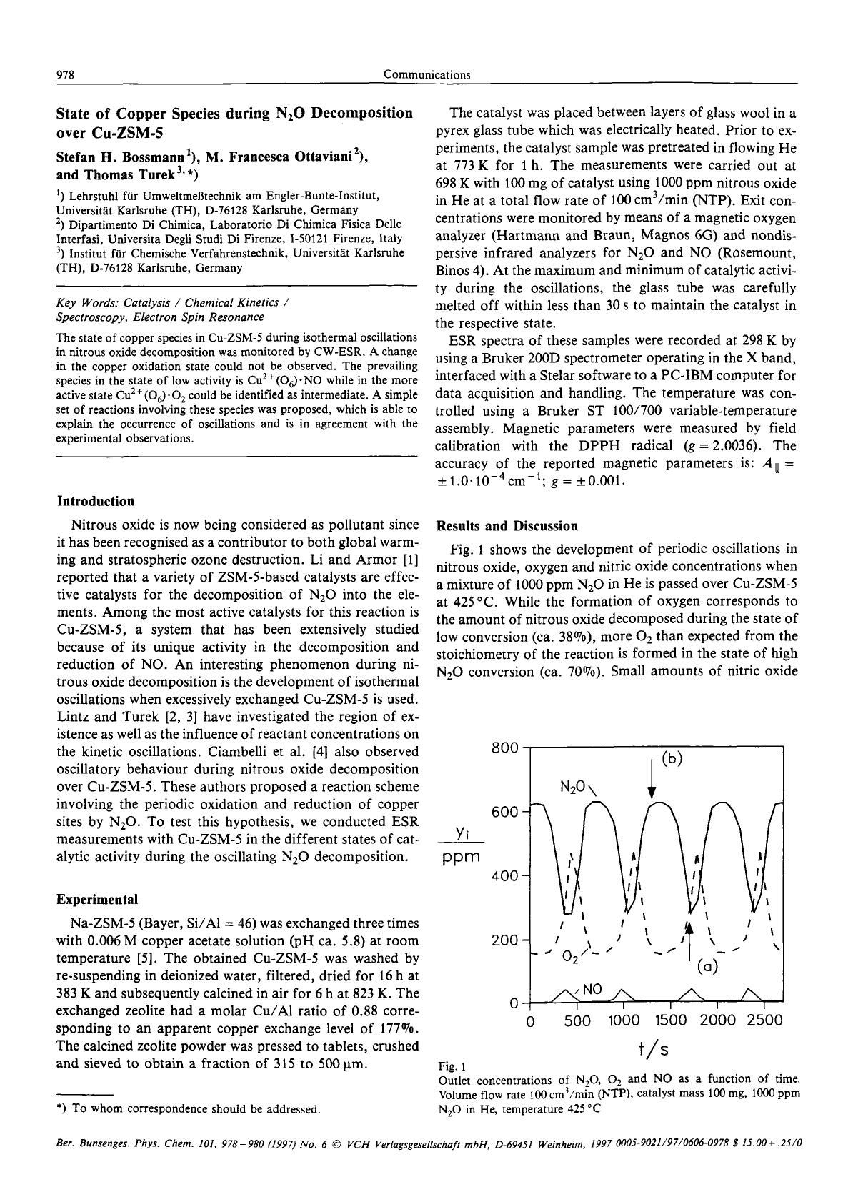 State of copper species during N2O decomposition over Cu-ZSM-5 by Unknown