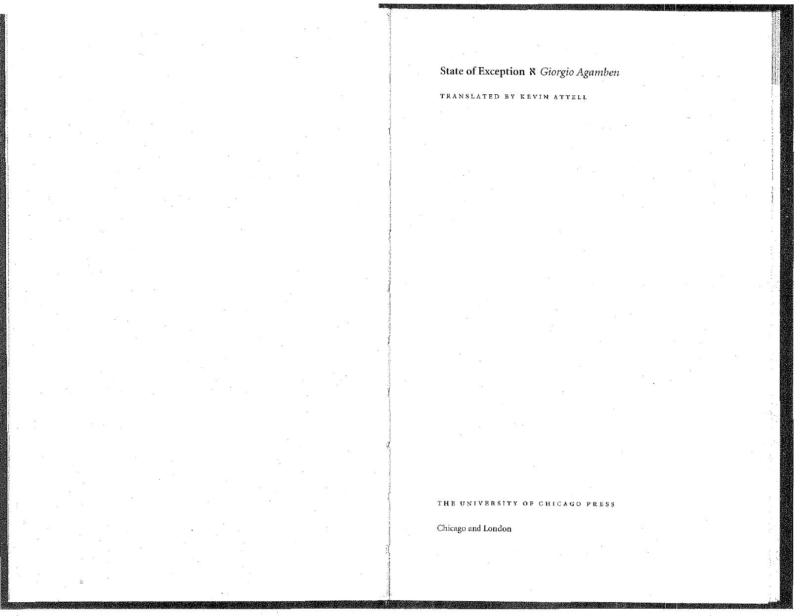 State of exception by Giorgio Agamben