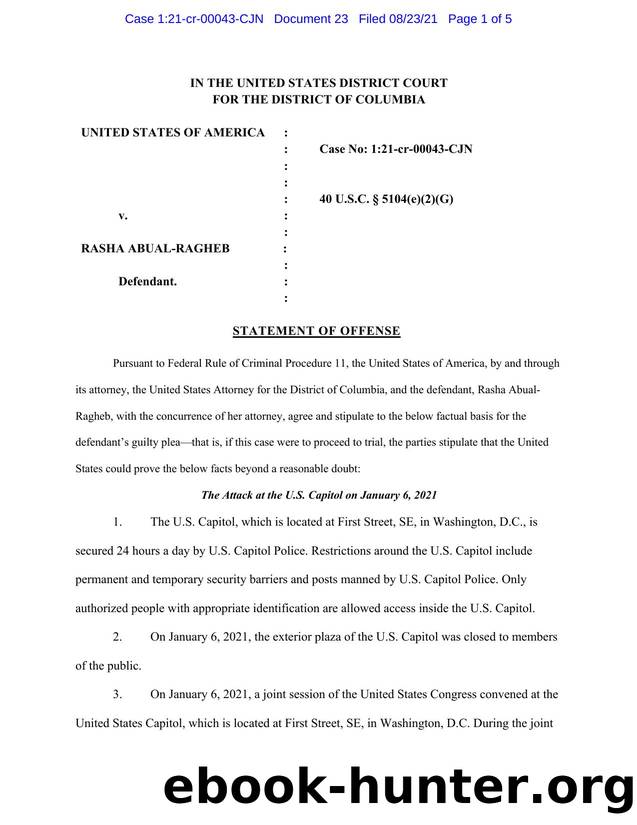Statement of Offense (520 pm) by ELITA C AMATO