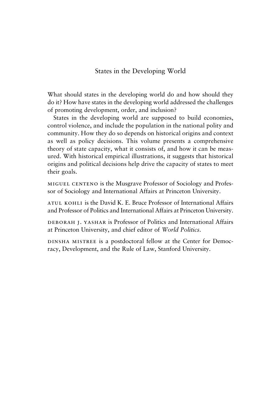 States in the Developing World by Miguel A. Centeno (editor) Atul Kohli (editor) Deborah J. Yashar (editor)