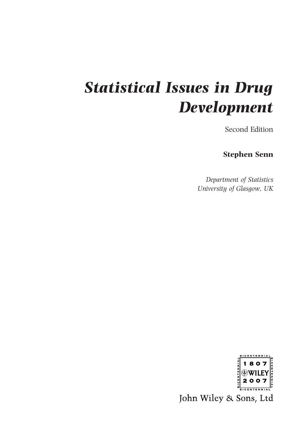 Statistical Issues in Drug Development (Statistics in Practice) by Stephen Senn