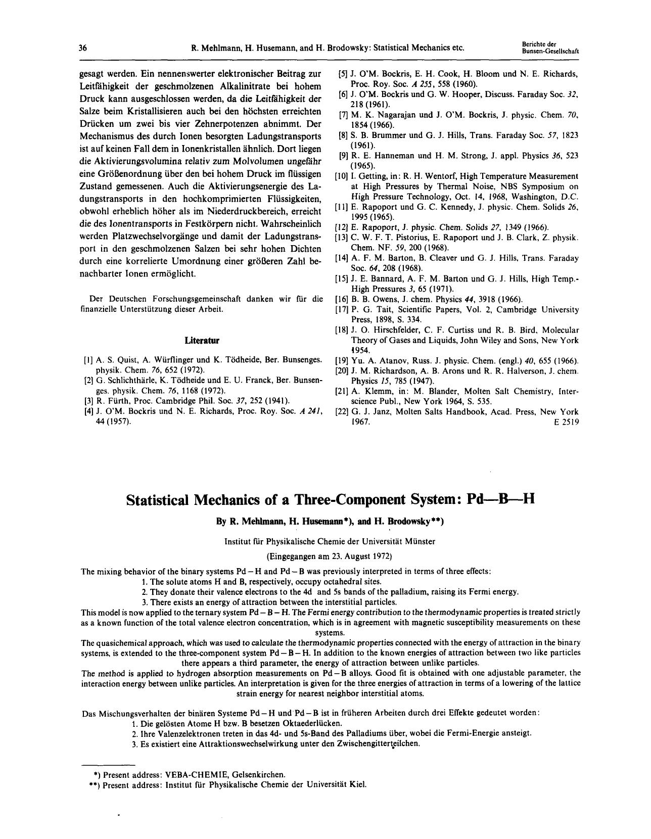 Statistical Mechanics of a Three-Component System: Pd[bond]B[bond]H by Unknown