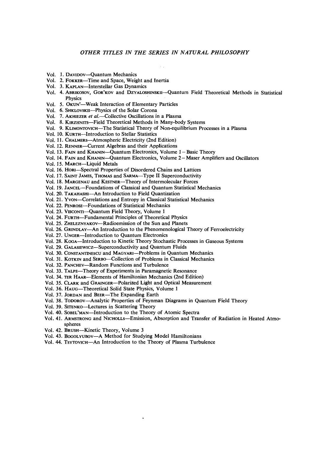 Statistical Mechanics. International Series of Monographs in Natural Philosophy by R. K. Pathria and D. ter Haar (Auth.)