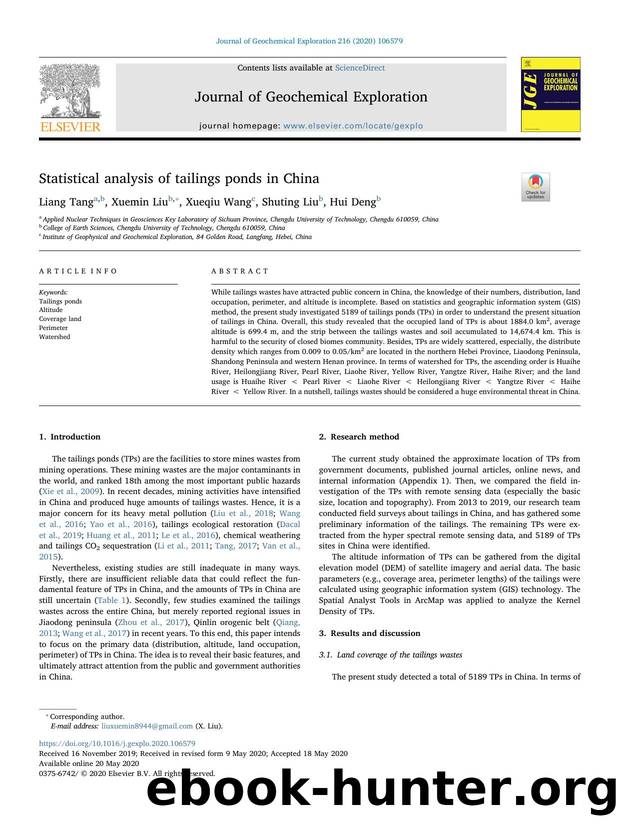 Statistical analysis of tailings ponds in China by Liang Tang & Xuemin Liu & Xueqiu Wang & Shuting Liu & Hui Deng