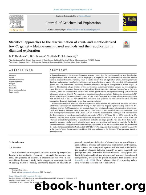 Statistical approaches to the discrimination of crust- and mantle-derived low-Cr garnet â Major-element-based methods and their application in diamond exploration by M.F. Hardman & D.G. Pearson & T. Stachel & R.J. Sweeney