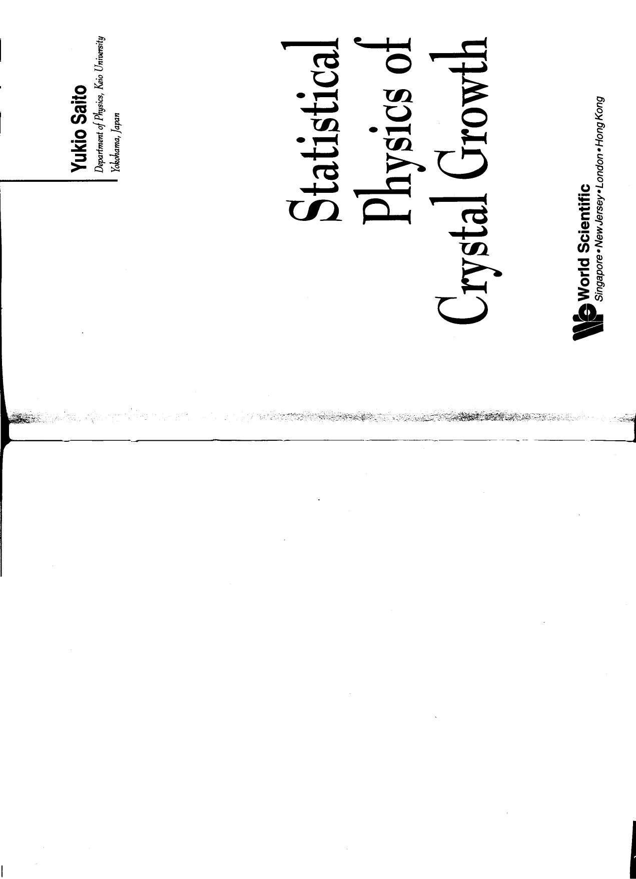 Statistical physics of crystal growth by Saito