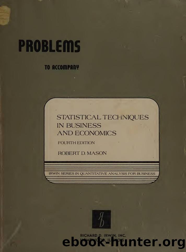 Statistical techniques in business and economics by Mason Robert Deward 1919-