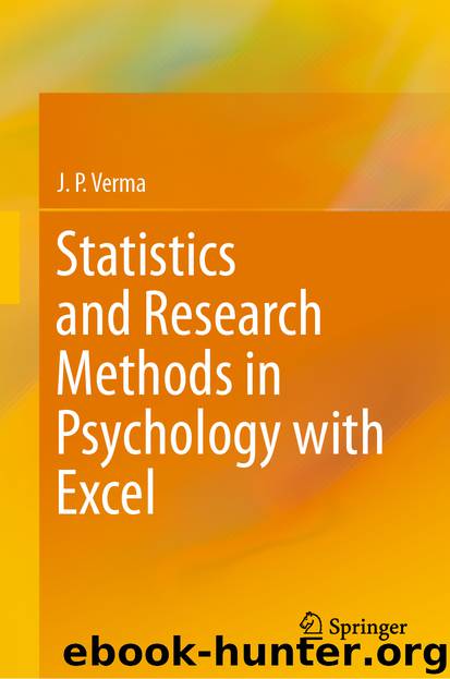 Statistics and Research Methods in Psychology with Excel by J. P. Verma