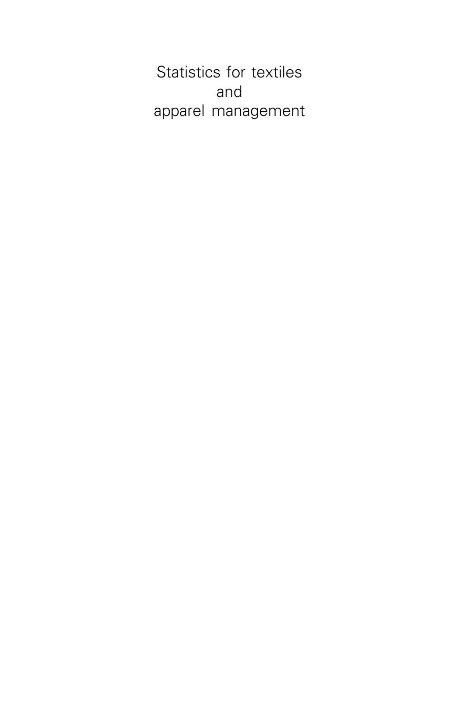 Statistics for textiles and apparel management (2012) by Unknown