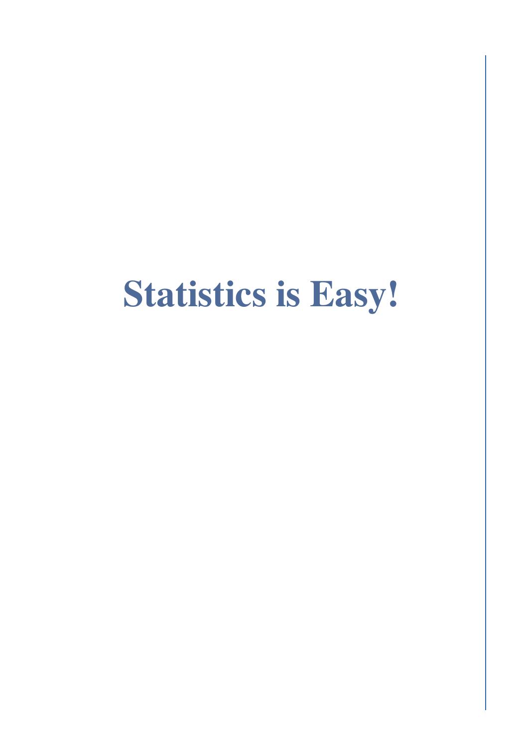Statistics is Easy! by Dennis Shasha Manda Wilson