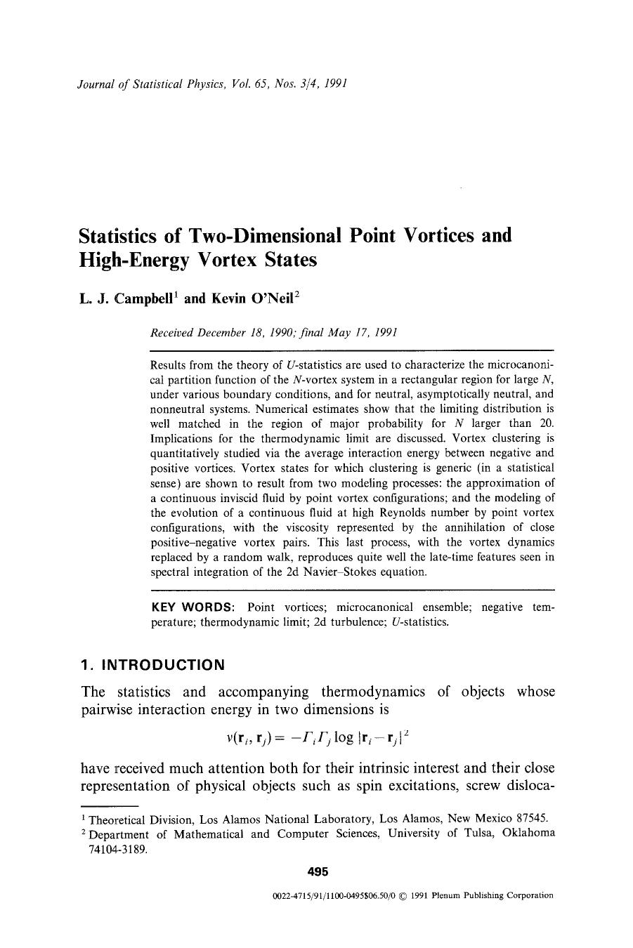 Statistics of two-dimensional point vortices and high-energy vortex states by Unknown