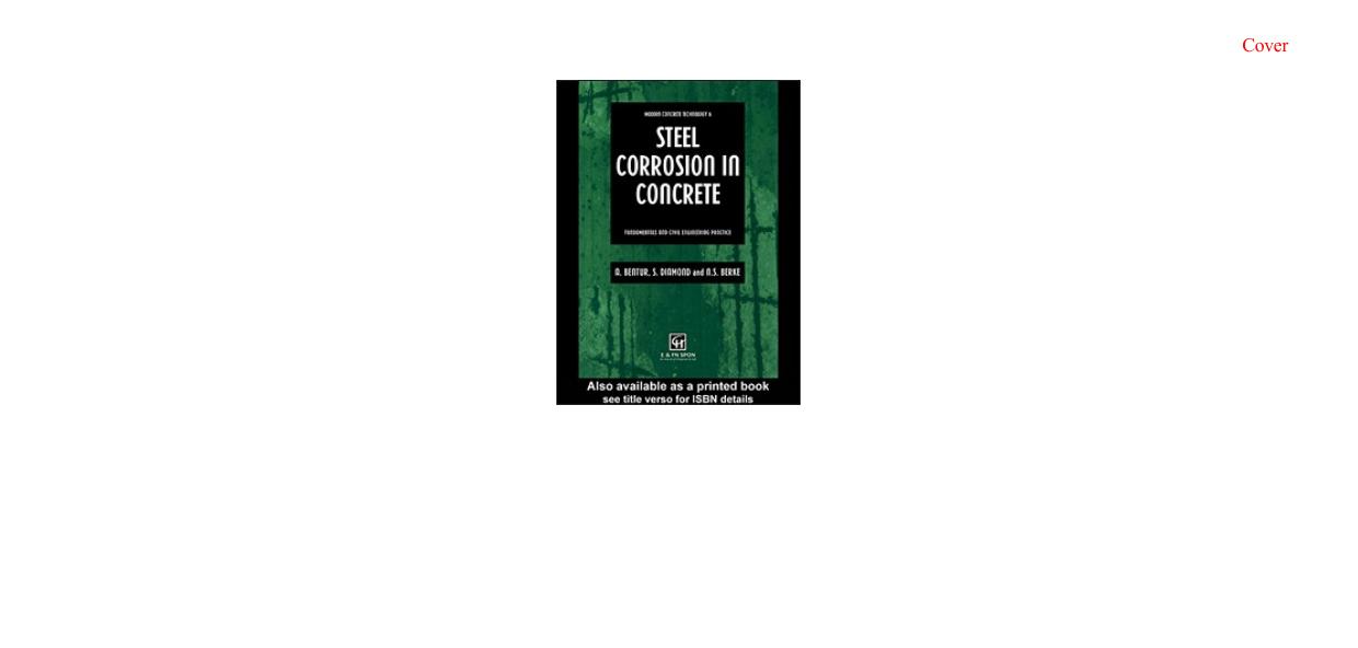 Steel Corrosion in Concrete: Fundamentals and Civil Engineering Practice by Arnon Bentur