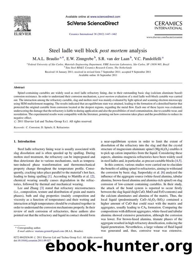 Steel ladle well block post mortem analysis by M.A.L. Braulio