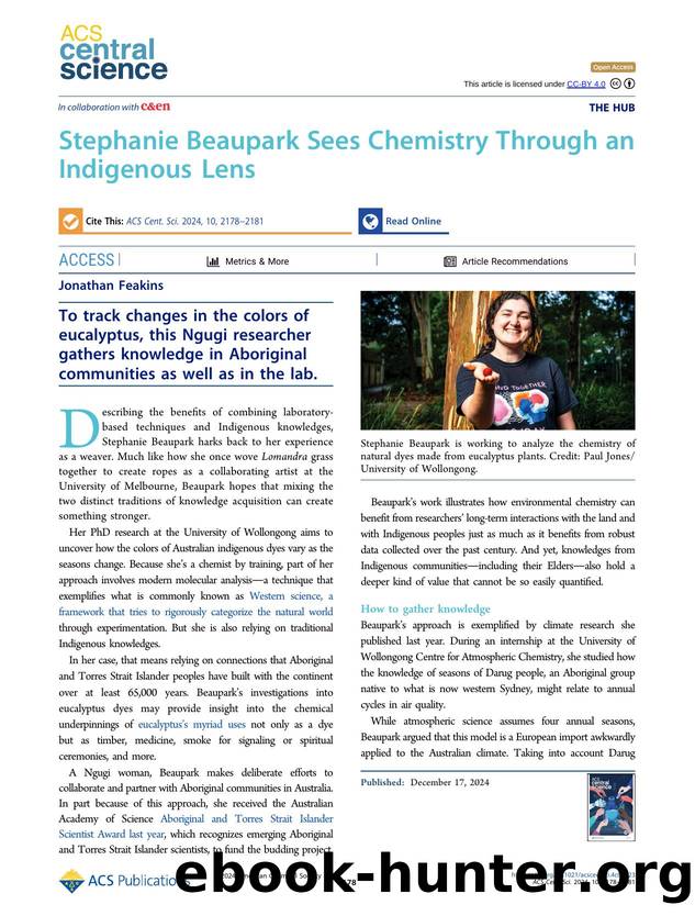 Stephanie Beaupark Sees Chemistry Through an Indigenous Lens by Jonathan Feakins