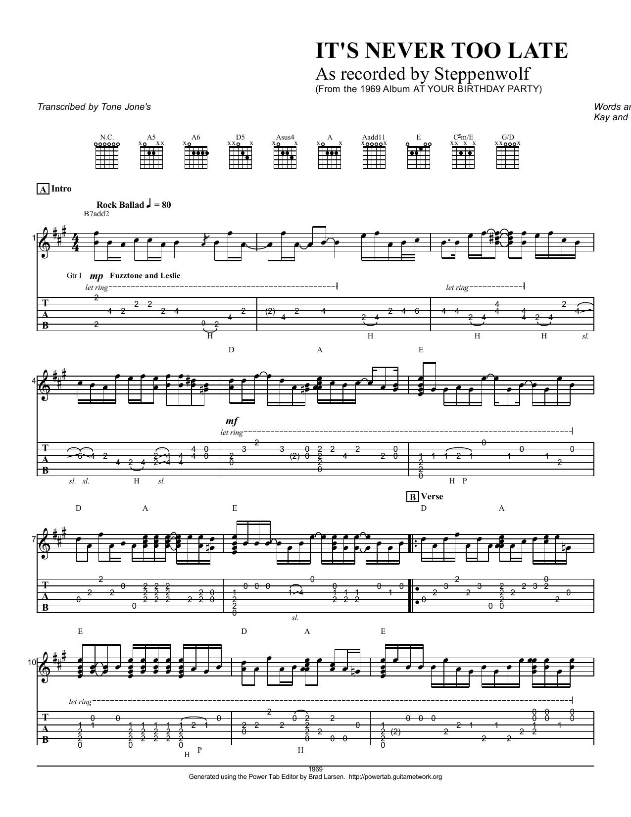 Steppenwolf - Its Never Too Lat by princess