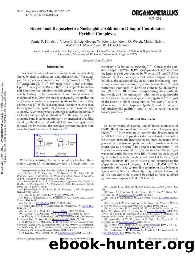 Stereo- and Regioselective Nucleophilic Addition to Dihapto-Coordinated Pyridine Complexes by unknow