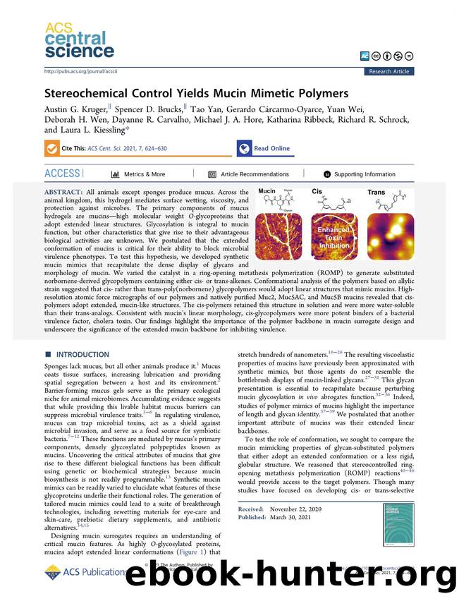 Stereochemical Control Yields Mucin Mimetic Polymers by unknow