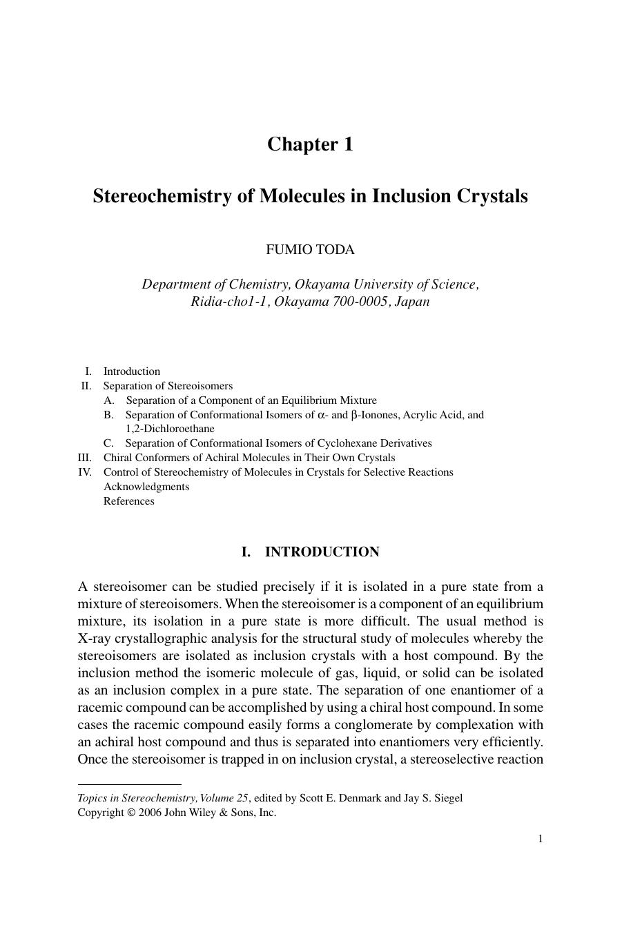 Stereochemistry of Molecules in Inclusion Crystals by Unknown