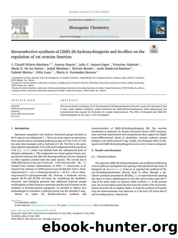 Stereoselective synthesis of (26 R )-26-hydroxydiosgenin and its effect on the regulation of rat ovarian function by unknow