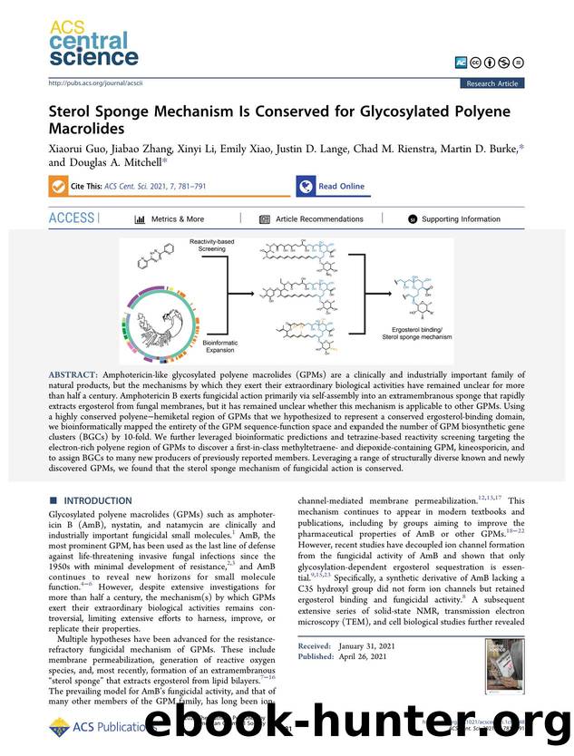 Sterol Sponge Mechanism Is Conserved for Glycosylated Polyene Macrolides by unknow