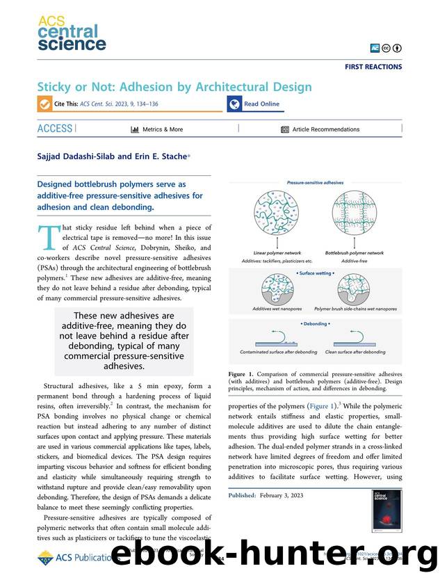 Sticky or Not: Adhesion by Architectural Design by Sajjad Dadashi-Silab (ORCID: g/0000-0002-4285-5846) & Erin E. Stache (ORCID: g/0000-0002-4670-9117)