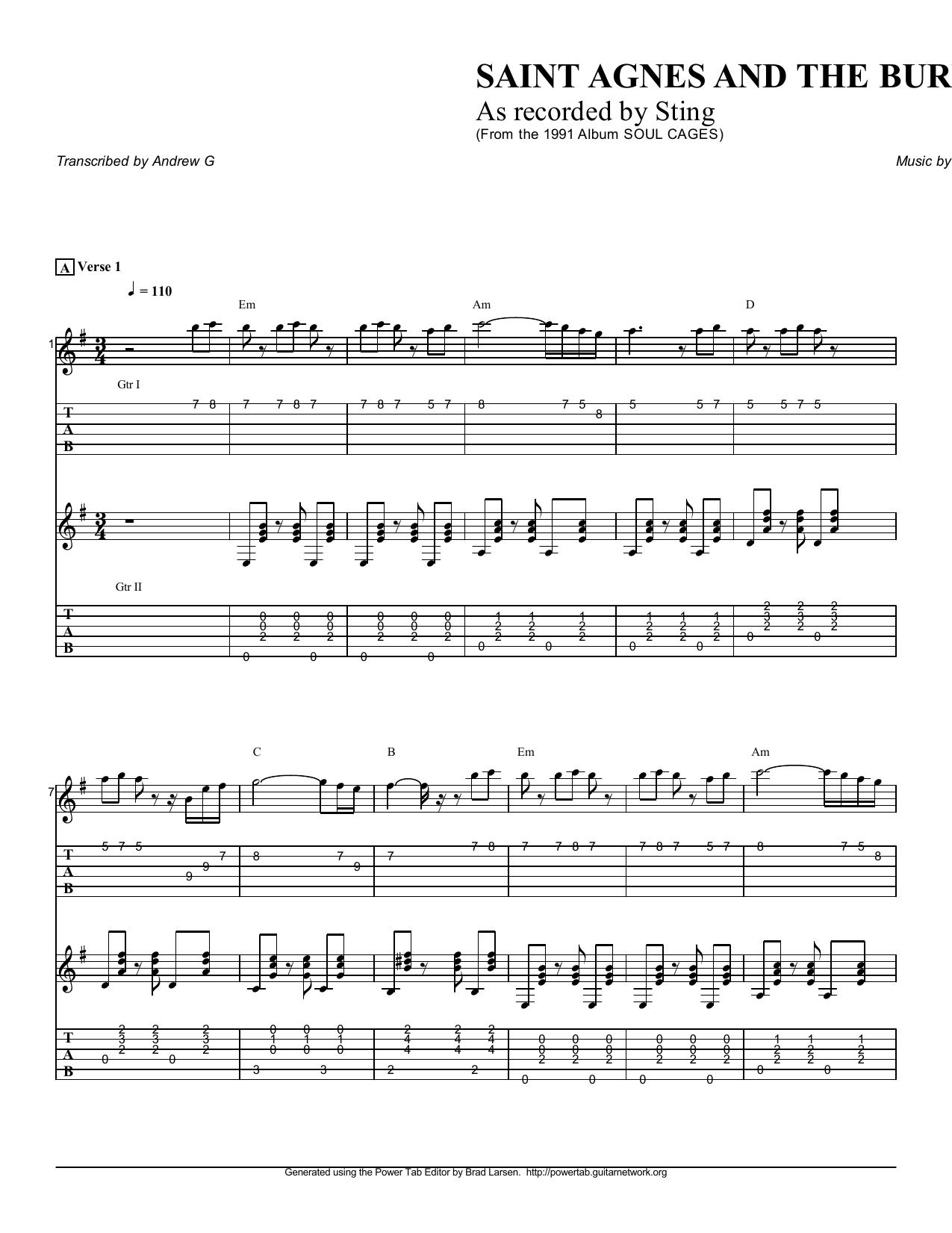 Sting - Saint Agnes And The Bur by princess