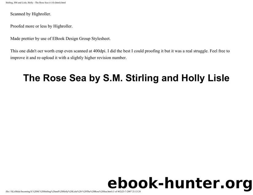 Stirling, S. M. - The Rose Sea by Stirling S. M